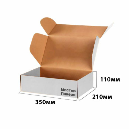 Короб самосборный с ушками 350*210*110 Белый Е