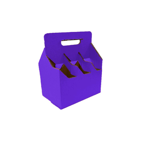 Коробка с ручкой 6 бутылок D72 В Фиолетовый