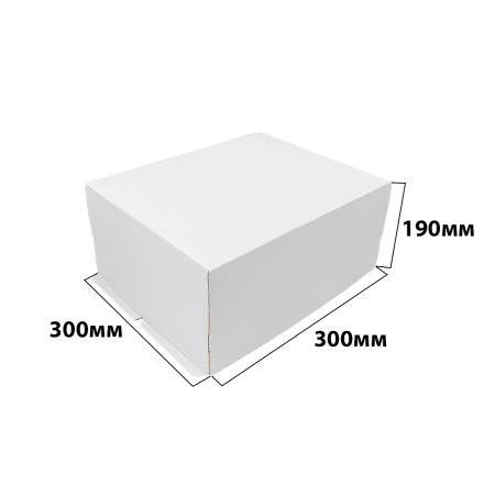 Коробка для тортов 300*300*190 без окна (крышка/дно)