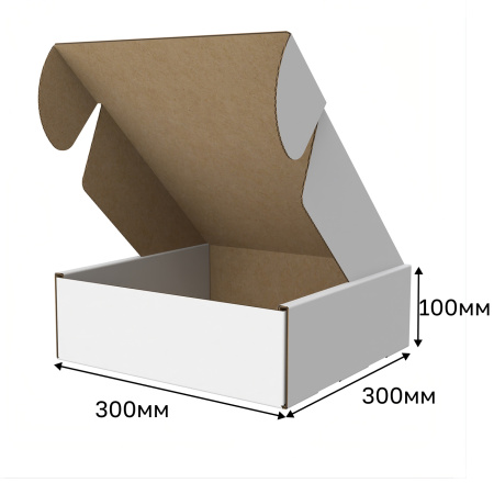 Короб самосборный с ушками 300*300*100 Белый В