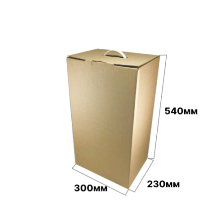 Коробка для цветов 300*230*540 Прямая Бурая В с ручкой