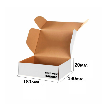 Короб самосборный с ушками 180*130*20 Белый Е