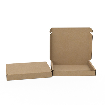 Короб самосборный с ушками 165*130*20 бурый Е