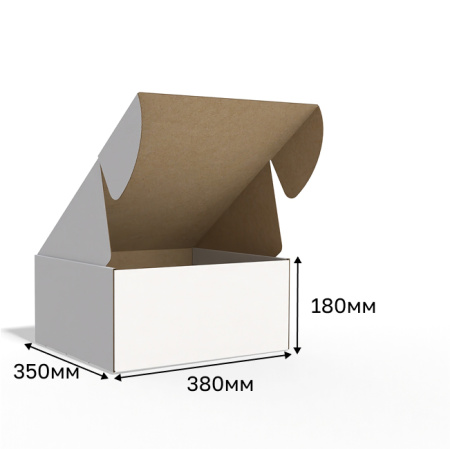 Короб самосборный с ушками 380*350*180 Белый В