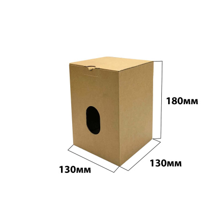 Коробка "ласточкин хвост" 130*130*180 с окном Бурый МГК