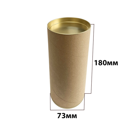 Тубус картонный с жестяной крышкой 73*180мм