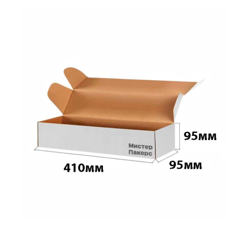 Короб самосборный с ушками 410*95*95 Белый Е