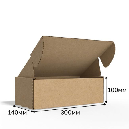 Короб самосборный с ушками 300*140*100 Бурый В