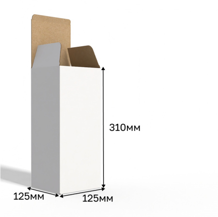 Коробка "ласточкин хвост" 125*125*310 Белый Е
