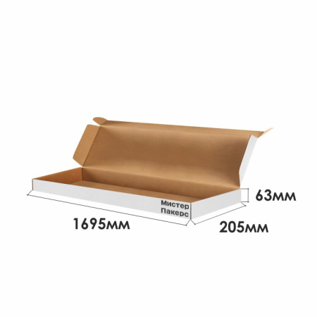 Короб самосборный с ушками 1695*205*63 Белый В