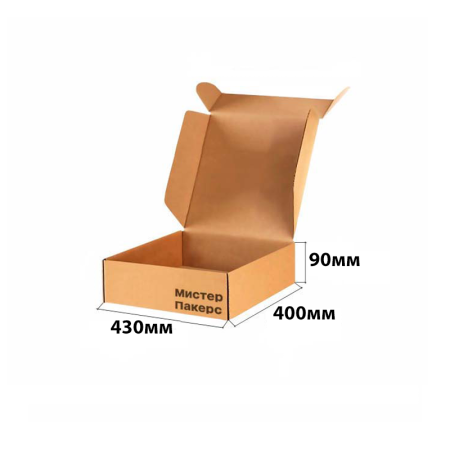 Короб самосборный с ушками 430*400*90 Бурый В