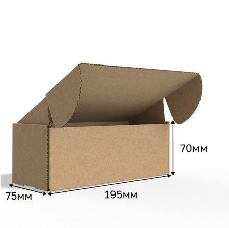 Короб самосборный с ушками 195*75*70 Бурый Е