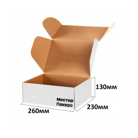 Короб самосборный с ушками 260*230*130 Белый В