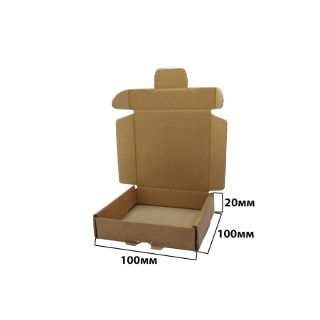 Короб самосборный с ушками 100*100*20 Бурый Е