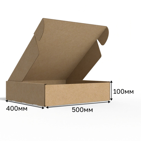 Короб самосборный с ушками 500*400*100 Бурый В