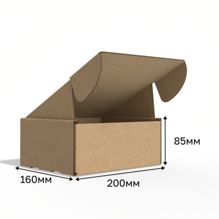 Короб самосборный с ушками 200*160*85 Бурый Е