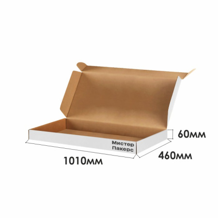 Короб самосборный с ушками 1010*460*60 Белый В