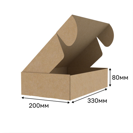 Короб самосборный с ушками 330*200*80 Бурый В