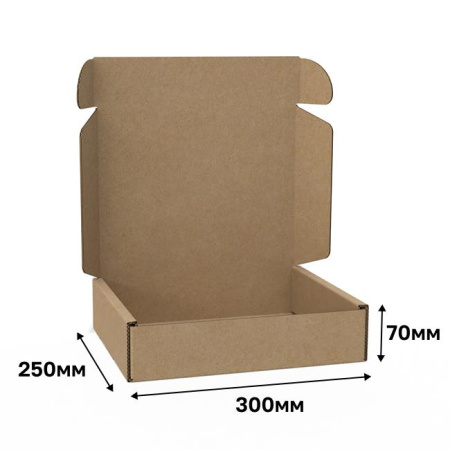 Короб самосборный с ушками 300*250*70 бурый В